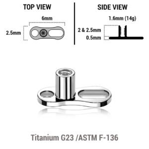 TDB14X5 titanium dermal jewelry