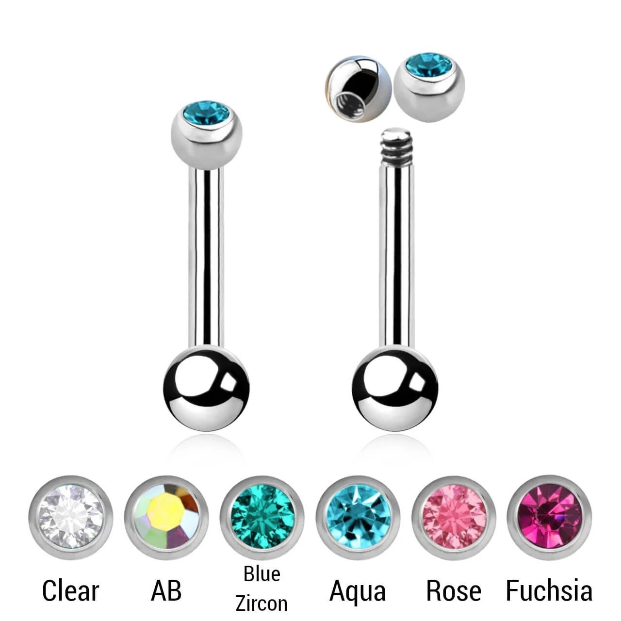 surgical steel tragus barbells